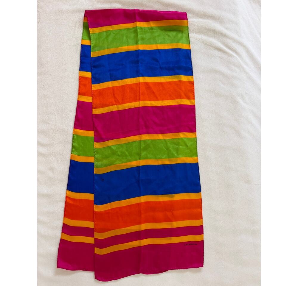 Multicolored Vintage Silk Scarf 1990s 90s